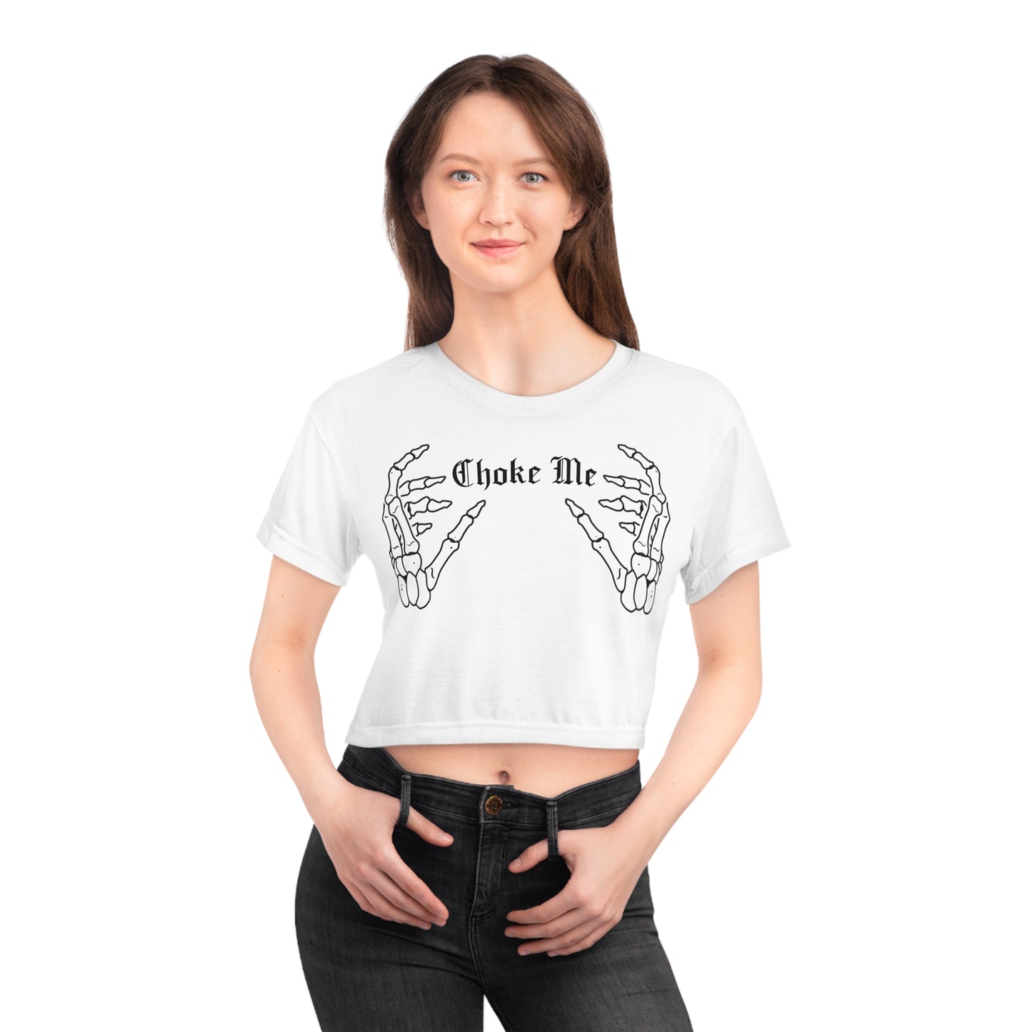 Choke me cropped tee